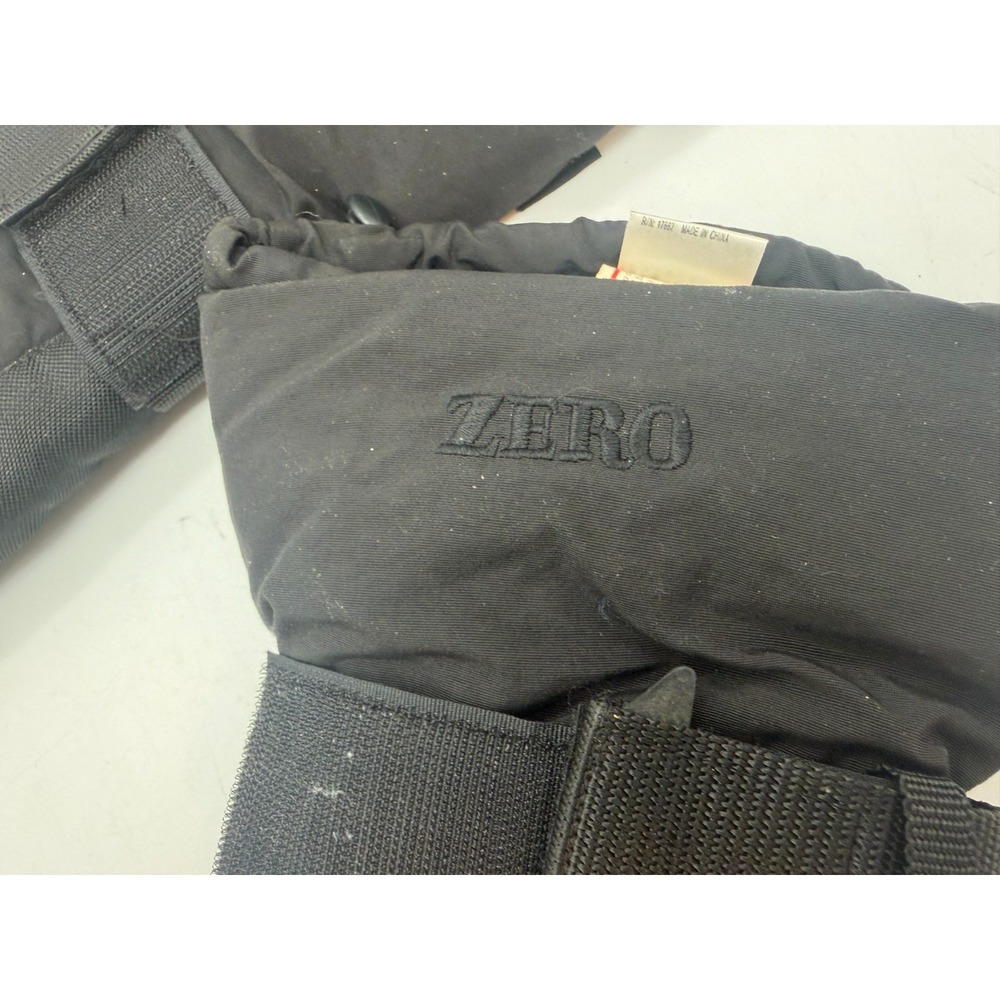 Vintage ZERO 90s Ski Snowboard Mittens Black Featherlite Insulated | Men's Small - Picture 14 of 15